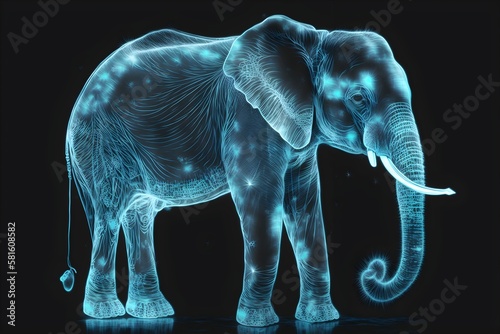 Elephant 3d rendered illustration