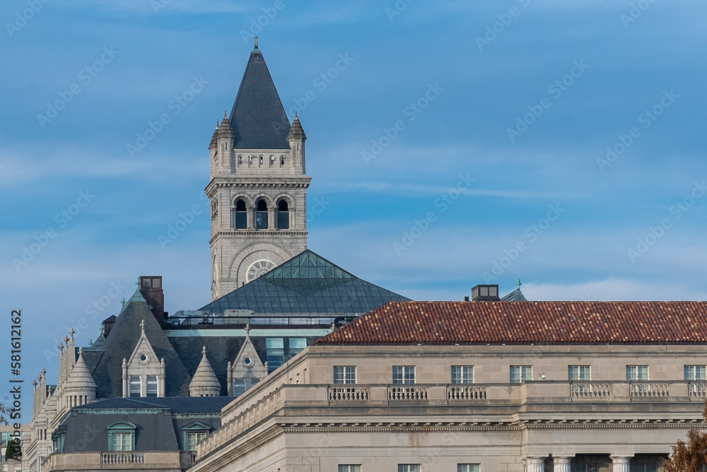 Washington D. C.  United States. November 29, 2022: Architecture and facade of the city.