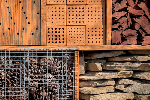 Insect hotel for brood care and nature protection photo