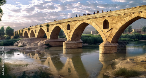 Abbasid Bridge, (aldelal ) Zakho, Iraq - Created with Generative AI Technology photo