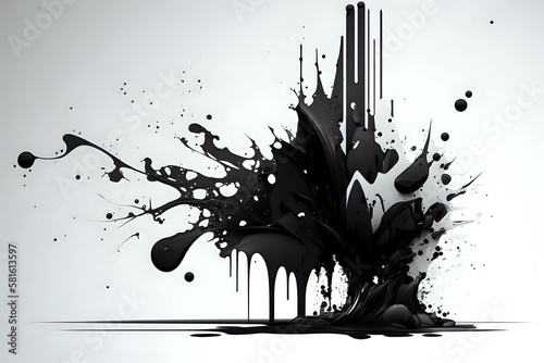 Ink Black Splash Grunge Abstract photo