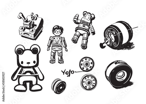 Vintage Yoyo toys, Vintage Toy Sheet, Vintage Toy Collection