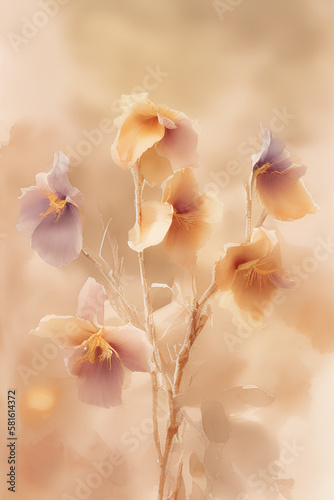 soft flowers background illustration