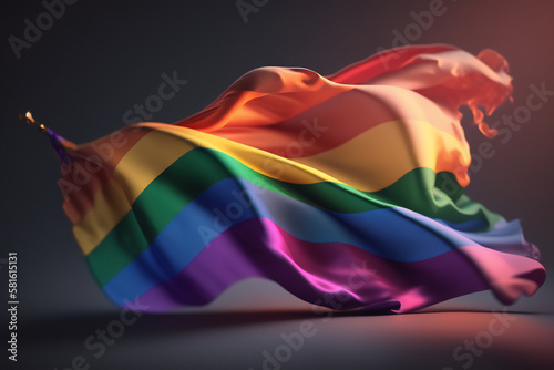 The powerful and inclusive message of the LGBTQ  flag in a render