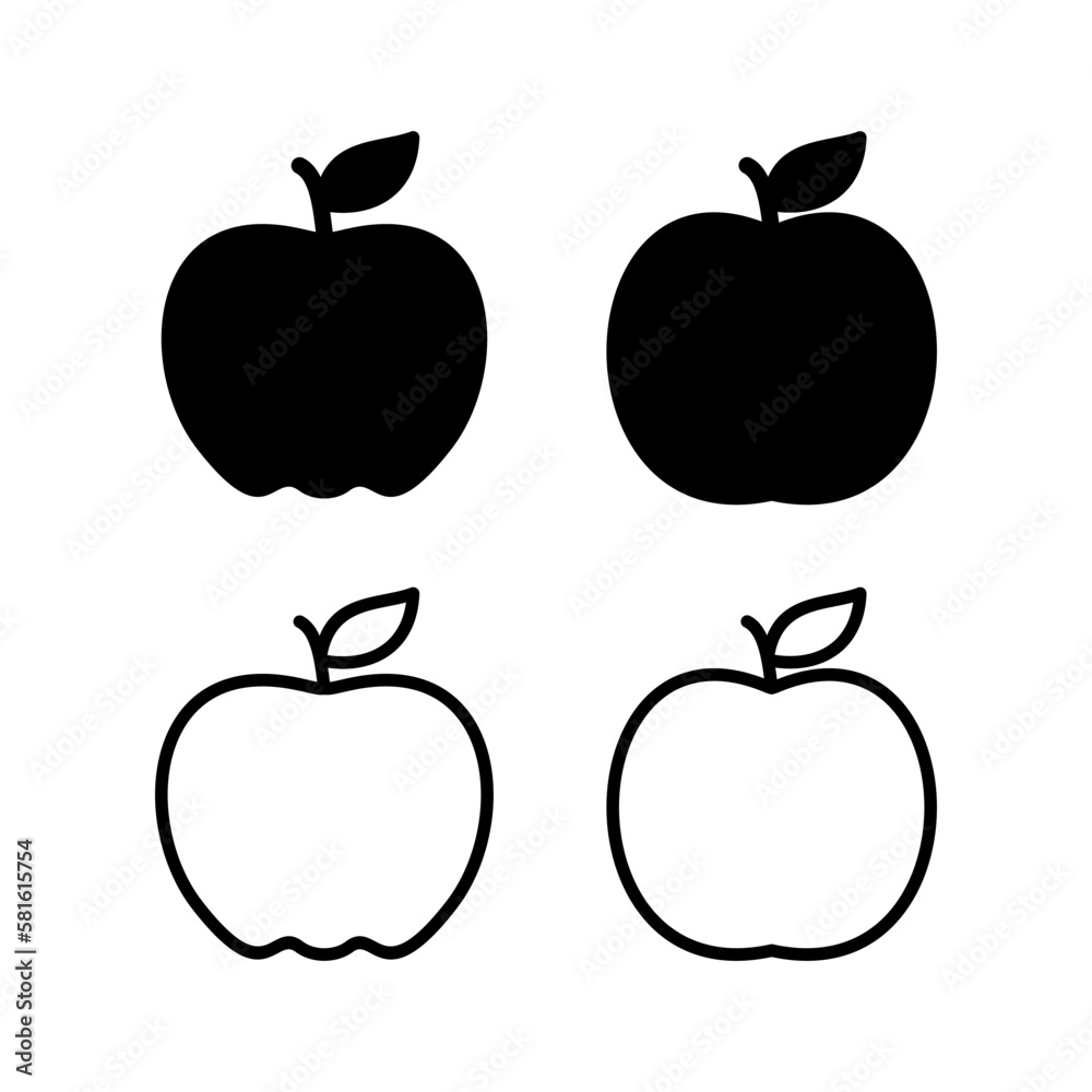 Apple icon vector illustration. Apple sign and symbols for web design. Apple icon vector illustration. Apple sign and symbols for web design.