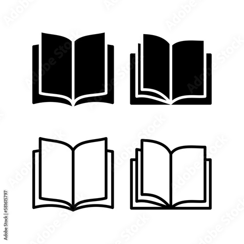 Book icon vector illustration. open book sign and symbol. ebook icon