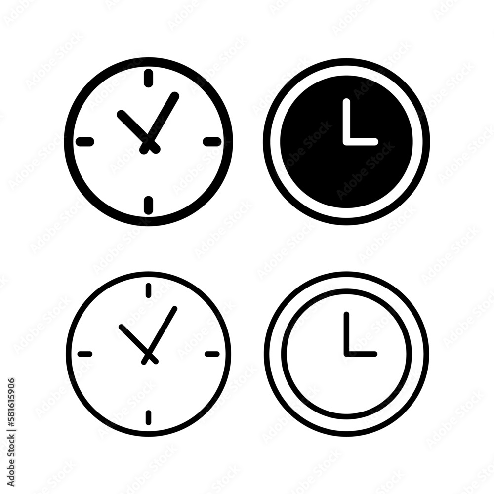 Clock icon vector illustration. Time sign and symbol. watch icon Clock icon vector illustration. Time sign and symbol. watch icon