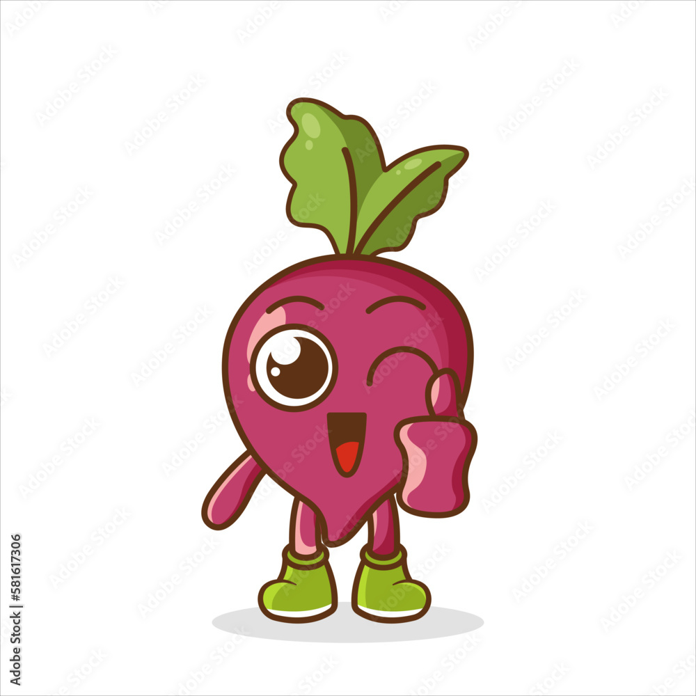 Obraz premium beetroot Character giving thumbs up
