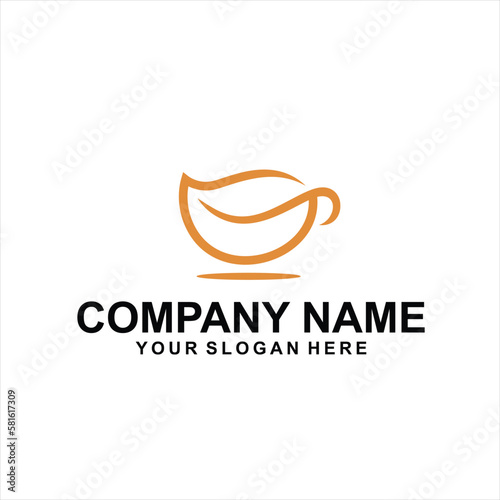 leaf coffee logo vector