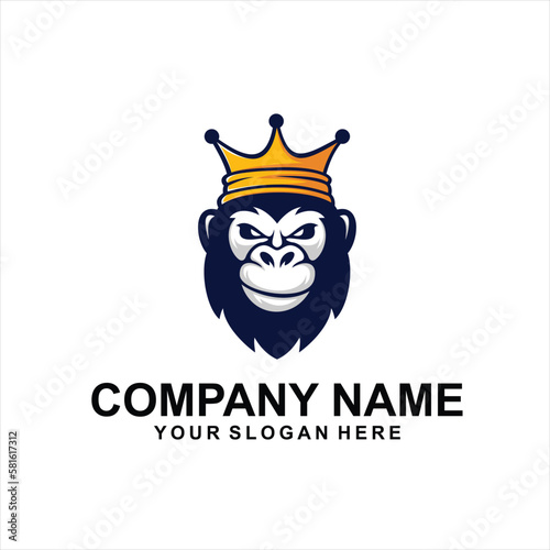 king gorilla logo vector