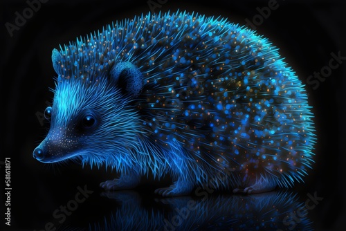 Animals hedgehog in the night