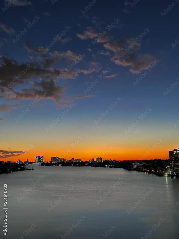 Sunset with Venus over River