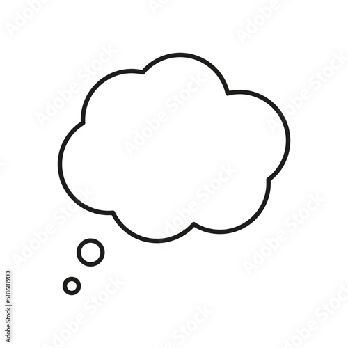 cloud message icon. Text message. Empty speech bubble. Vector illustration.