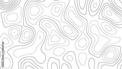 Topographic map background concept. White wave paper curved reliefs abstract background, Abstract topographic contours map background. Vector geographic contour map. 