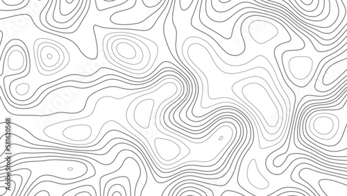 Topographic map background concept. White wave paper curved reliefs abstract background, Abstract topographic contours map background. Vector geographic contour map. 