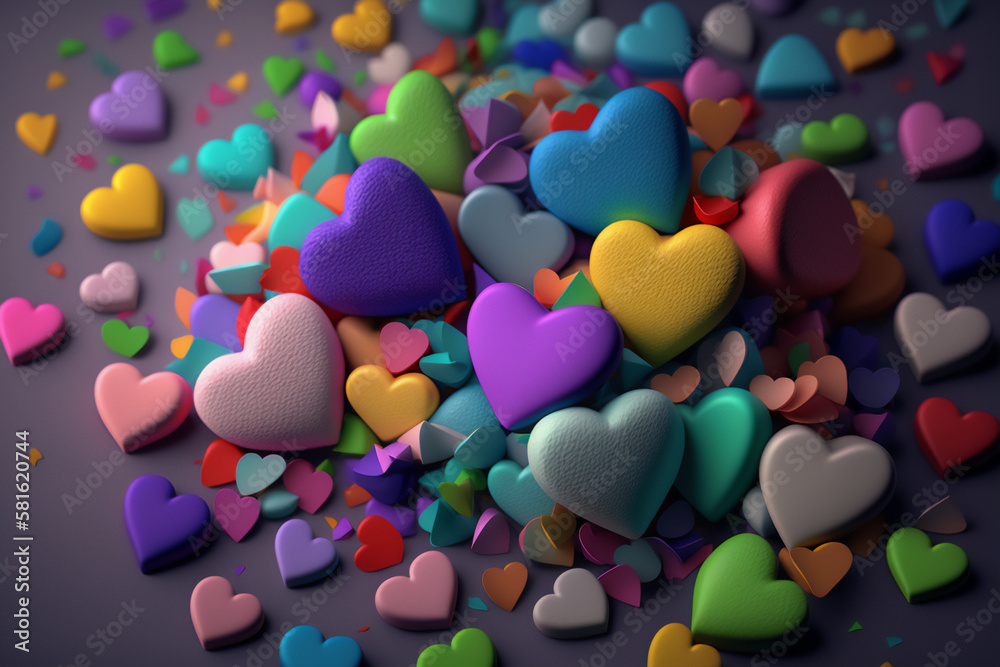 Fototapeta premium Vibrant heart-shaped image