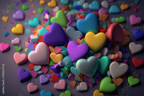 Vibrant heart-shaped image photo