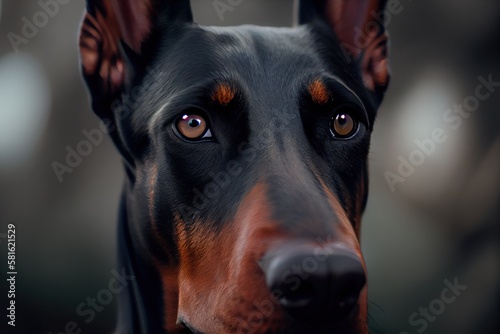 portrait of a doberman dog