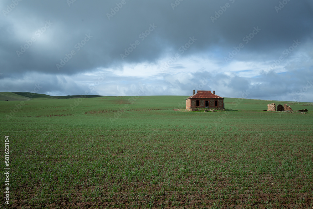 landscape with an abandoned house landscape with an abandoned house