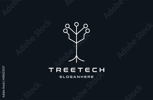 the concept of tree logo technology, design of network technology .