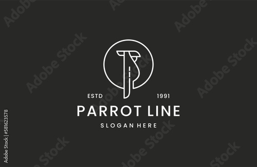parrot logo bird vector illustration icon