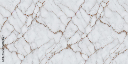 Seamless texture of white marble with dark veins, natural stone background. Generative AI