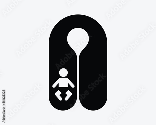 Infant Baby Lifejacket Life Jacket Lifevest Vest Float Black White Silhouette Sign Symbol Icon Graphic Clipart Artwork Illustration Pictogram Vector