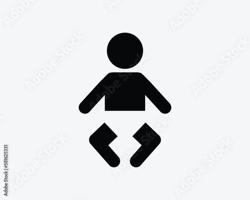 Infant Baby Newborn Child Children Kid Kids Stick Figure Black White Silhouette Sign Symbol Icon Graphic Clipart Artwork Illustration Pictogram Vector