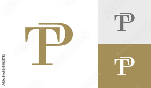 Letter TP initial monogram logo design vector