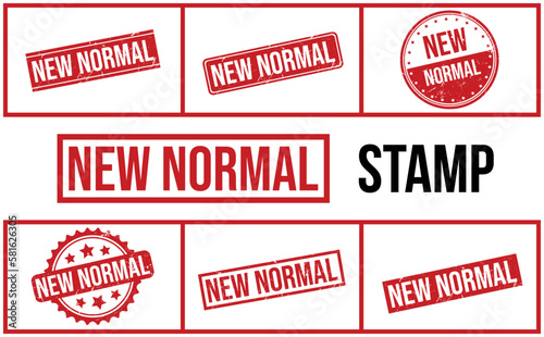 New Normal Rubber Stamp Set Vector
