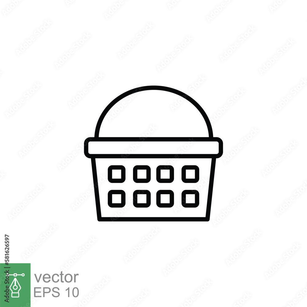 Shopping basket icon. Simple line style for web template and app. Shop, cart, bag, store, online, purchase, buy, retail, vector illustration design on white background. EPS 10. Shopping basket icon. Simple line style for web template and app. Shop, cart, bag, store, online, purchase, buy, retail, vector illustration design on white background. EPS 10.