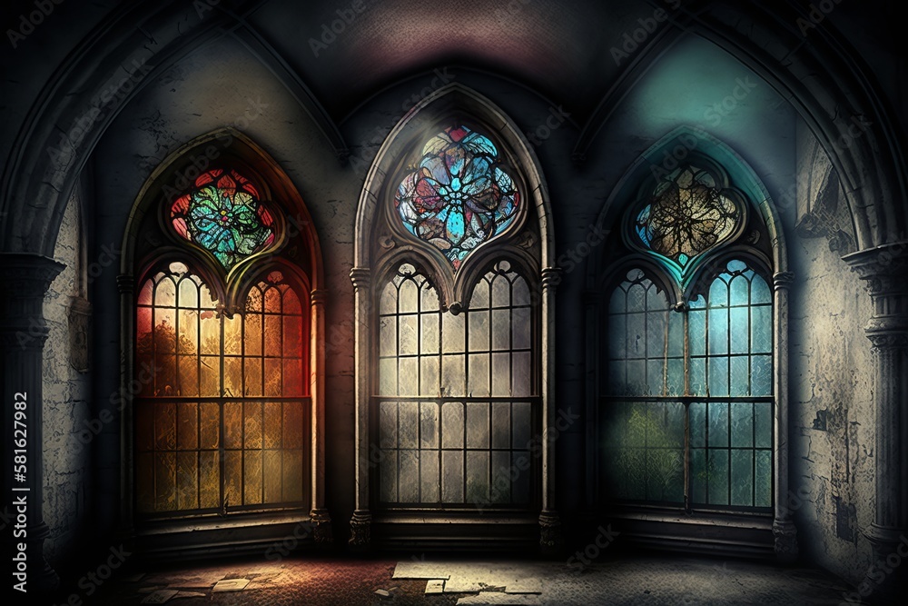 Step into a world of wonder: the majestic Gothic church interior - Generative AI