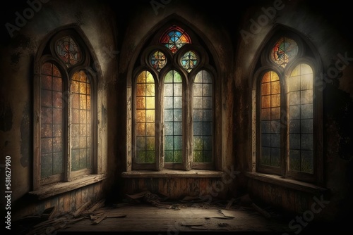 Experience the awe-inspiring beauty of a Gothic church's interior - Generative AI