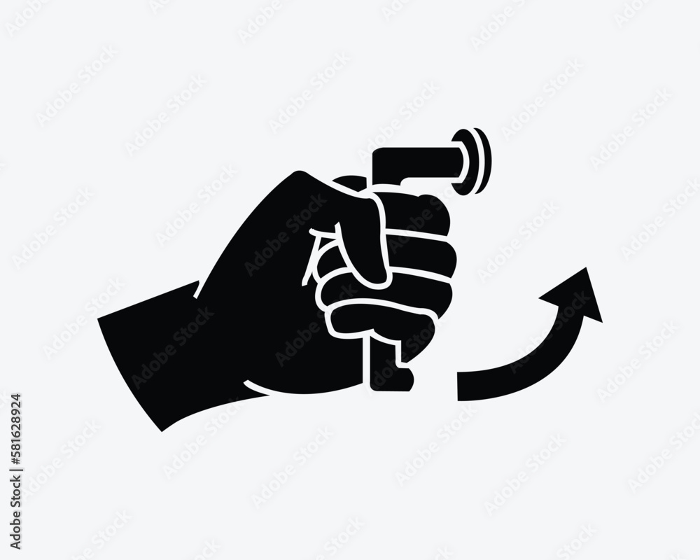 Turn Handle Open Close Door Hatch Opening Closing Turning Black White