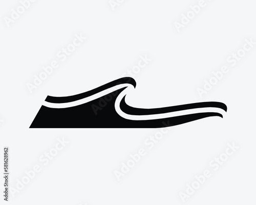 Water Waves Icon Tidal Wave Sea Ocean Tide Tsunami Shape Surfing Black White Silhouette Symbol Sign Graphic Clipart Artwork Illustration Pictogram photo