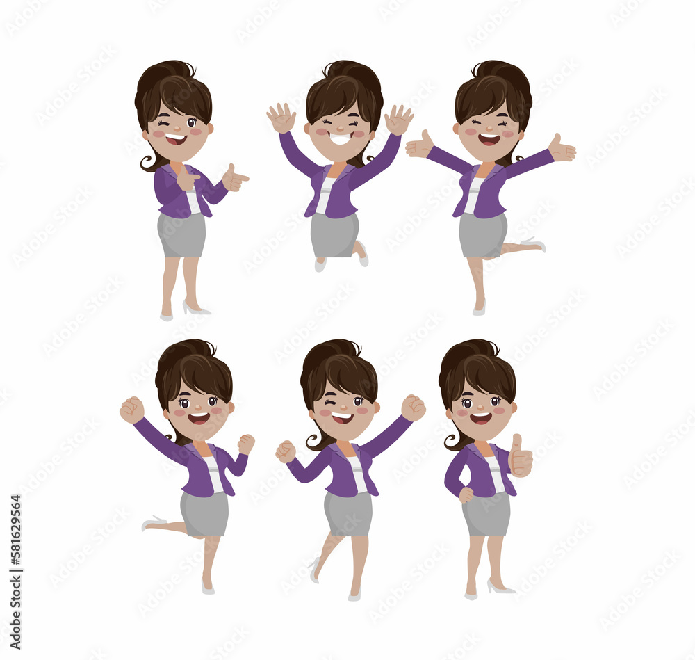 Office worker with different poses Office worker with different poses