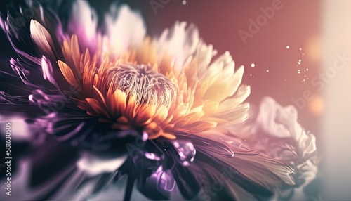 colorful flower digital art illustration  Generative AI