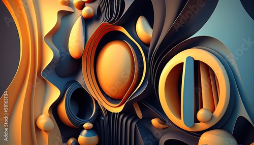 Sci-Fi Dreamscape: A Stunning 3D Abstract Illustration in Octan Render photo