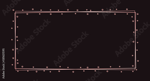 Simple rectangle geometric rose gold frame border. Vector modern design template for wedding or birthday invitation, brochure, poster and business card