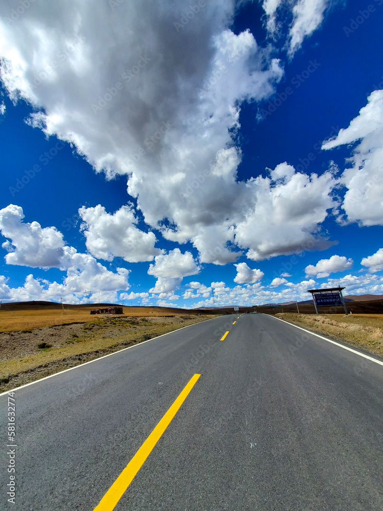 road to the sky in western sichuan plateau in china.