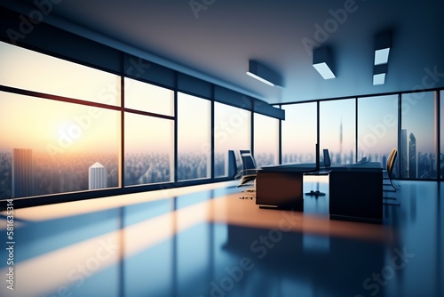 Ultra modern sleek office zoom background photo