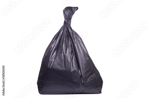 black garbage bag isolated on white background, clipping paths © niwat