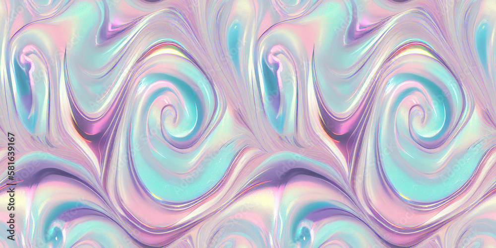 Seamless texture of trendy holographic iridescent abstract surface. Holographic gradient. Generative AI Seamless texture of trendy holographic iridescent abstract surface. Holographic gradient. Generative AI