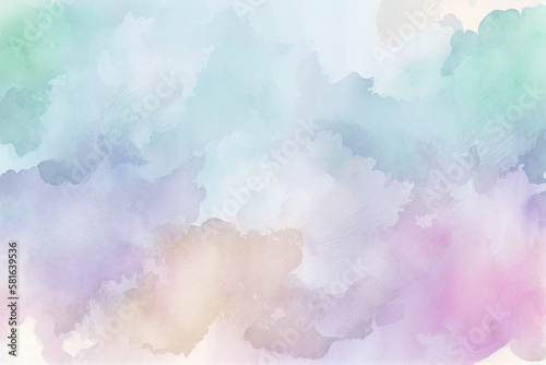 abstract watercolor background with clouds with Generative AI technology © Piyapong
