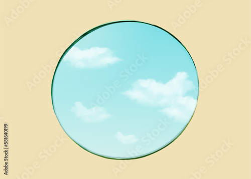 Mirror with sky reflection