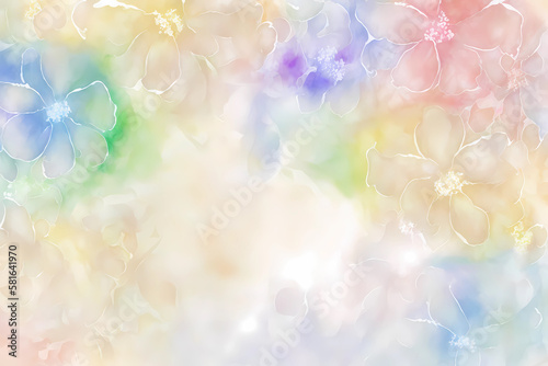 A pastel flower water color background. digital art illustration. generative AI.