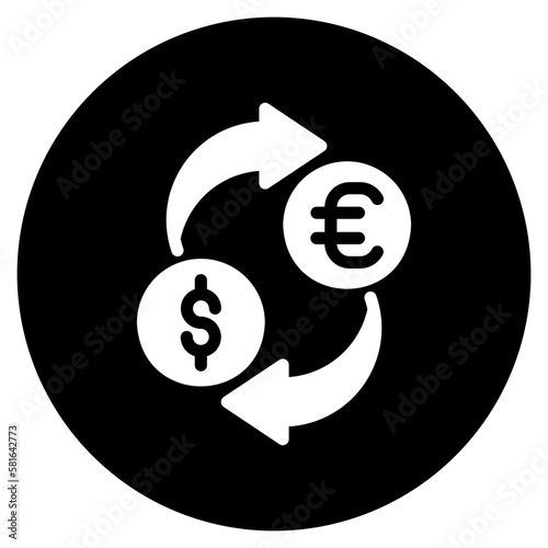 currency exchange glyph icon