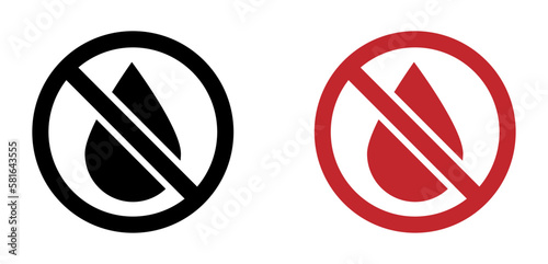 No waterproof vector warning sign set