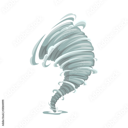 Tornado, cartoon storm or cyclone, hurricane whirlwind or wind twister, vector vortex. Tornado spiral funnel swirl or typhoon cloud and hurricane speed air, weather disaster wind in whirl twist