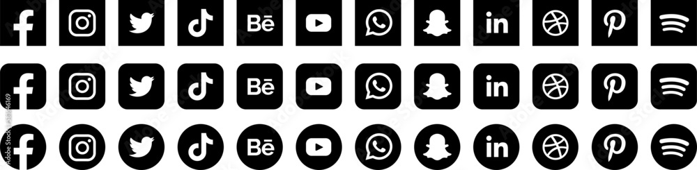 Mumbai - 16 march 2023: Set of popular social media network logos in